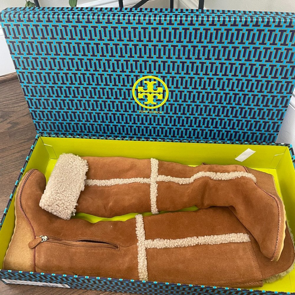 NWT Tory Burch "Cassius" Tall Wedge Over Knee Wedge Boots